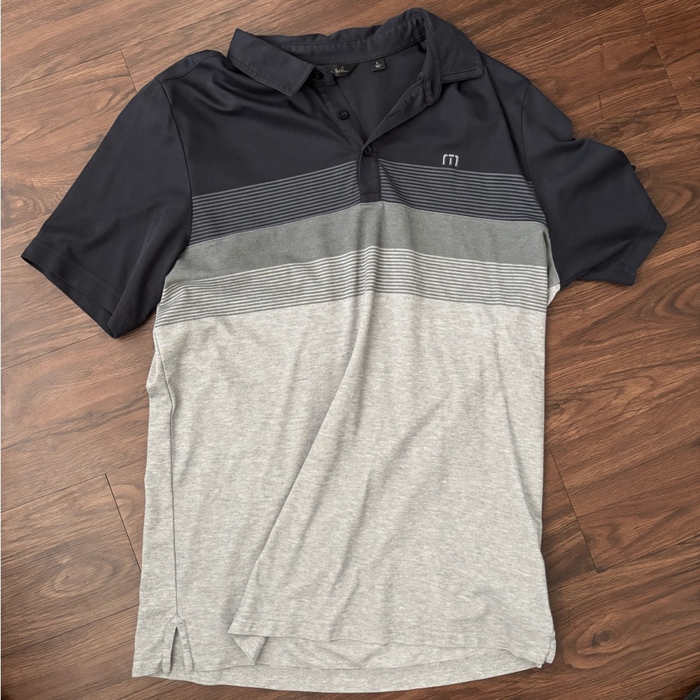 Travis Mathew Black and Gray Polo Shirt